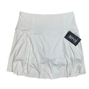 BOSSI Girl White Pleated Athletic Skirt Skort Kids Size S